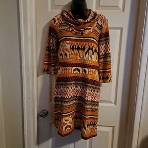 Hello miss dress multicolored and multi pattern  size large